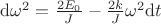 $\mathrm{d} \omega ^{2} = \frac{2E_{0}}{J}-\frac{2k}{J}\omega ^{2}\mathrm{d} t$