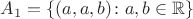 $A_1=\{(a,a,b)\colon a,b\in\mathbb R\}$