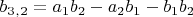 $b_3_,_2=a_1b_2-a_2b_1-b_1b_2$