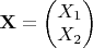$\mathbf{X}=\begin{pmatrix} X_1\\ X_2 \end{pmatrix}$