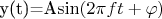 y(t)=A\sin(2\pi ft+\varphi)