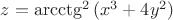 $z=\arcctg^2{(x^3+4y^2)}$