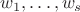 $w_1,\ldots,w_s$
