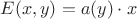 $E(x, y) = a(y) \cdot x$