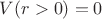$V({r>0})=0$