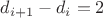 $d_{i+1}-d_i=2$