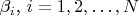 $\beta_i$, $i = 1, 2, \ldots, N$