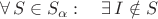 $$\forall \, S \in S_{\alpha}: \quad \exists \,  I \notin S$$