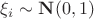 $\xi_i\sim{\bf N}(0,1)$