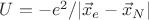 $U=-e^2/|\vec{x}_e-\vec{x}_N|$