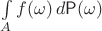 $\int\limits_A f(\omega)\,d\mathsf P(\omega)$