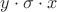 $y\cdot\sigma\cdot x$