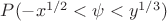 $P(-x^{1/2}<\psi<y^{1/3})$ $P(-x^{1/2}<\psi<y^{1/3})$