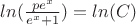 $ln(\frac{pe^x}{e^x+1})=ln(C)$