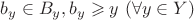 $b_y \in B_y, b_y\geqslant y \ (\forall y \in Y)$