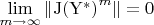 $\lim\limits_{m \to \infty}\|{\rm J(Y^*)}^m \| = 0$