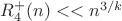 $R^{+}_4(n) << n^{3/k}$
