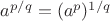 $a^{p/q}=(a^p)^{1/q}$