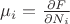 $\mu_i=\frac{\partial F}{\partial N_i}$