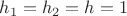 $h_{1}=h_{2}=h=1$ $h_{1}=h_{2}=h=1$