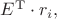 $E^\mathrm{T}\cdot r_i,$