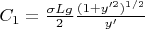 $C_1=\frac{\sigma Lg}{2}\frac{(1+y'^2)^{1/2}}{y'}$