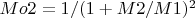 $Mo2 = М1 / (1 + M2/M1)^2$