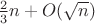 $\frac{2}{3}n+O(\sqrt{n})$