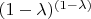$(1-\lambda)^{(1-\lambda)}$