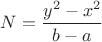 $N=\dfrac{y^2-x^2}{b-a}$