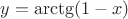 $y={\arctg (1-x)}$