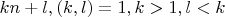 $kn+l,(k,l)=1, k>1,l<k$