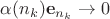 $\alpha(n_k) \bold e_{n_k} \to 0$