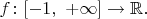 $f\colon[-1,\ +\infty]\to\mathbb{R}.$
