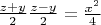 $\frac{z+y}2\frac{z-y}2=\frac{x^2}4$
