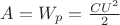 $A=W_p=\frac{CU^2}2$