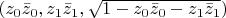 $(z_0 \bar z_0, z_1 \bar z_1, \sqrt{1 - z_0 \bar z_0 - z_1 \bar z_1})$