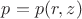 $p=p(r,z)$