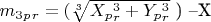 $ m_3_p_r=($\sqrt[3]{X_p_r^3+Y_p_r^3}$ ) &ndash;X $