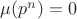 $\mu(p^n)=0$