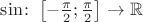 $\sin\colon\left[-\frac{\pi}{2};\frac{\pi}{2}\right] \to \mathbb R$