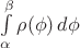 $\int\limits_\alpha^\beta\rho(\phi)}\,d\phi$