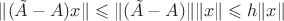 $\| (\tilde A - A) x\|\leqslant \| (\tilde A - A) \| \|x\| \leqslant h\|x\|$