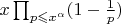 $x\prod_{p\leqslant x^{\alpha}}(1-\frac1p)$