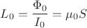 $$ L_0 = \frac{\Phi_0 }{I_0} = \mu_0 S $$