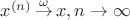 $x^{(n)}\mathop{\to}\limits^\omega x, n\to \infty$