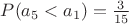 $P(a_5<a_1)=\frac 3{15}$