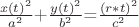 $\frac{x(t)^2}{a^2}$+$\frac{y(t)^2}{b^2}$=$\frac{(r*t)^2}{c^2}$