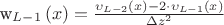{w_{L - 1}}\left( x \right) = \frac{{{\upsilon _{L - 2}}\left( x \right) - 2 \cdot {\upsilon _{L - 1}}\left( x \right)}}{{\Delta {z^2}}}