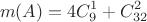 $$m(A)=4C_{9}^{1}+C_{32}^{2}$$